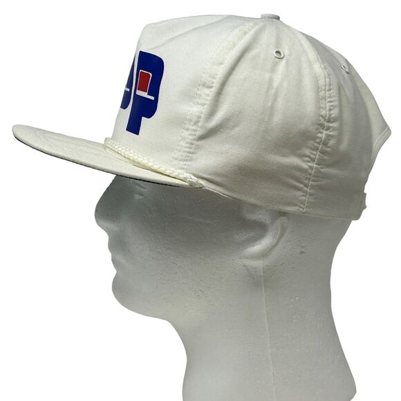 Vintage DDP 110 Baseball Cap Hat 80s Made In USA Rope Roping Cord Snapback White - Picture 3 of 11
